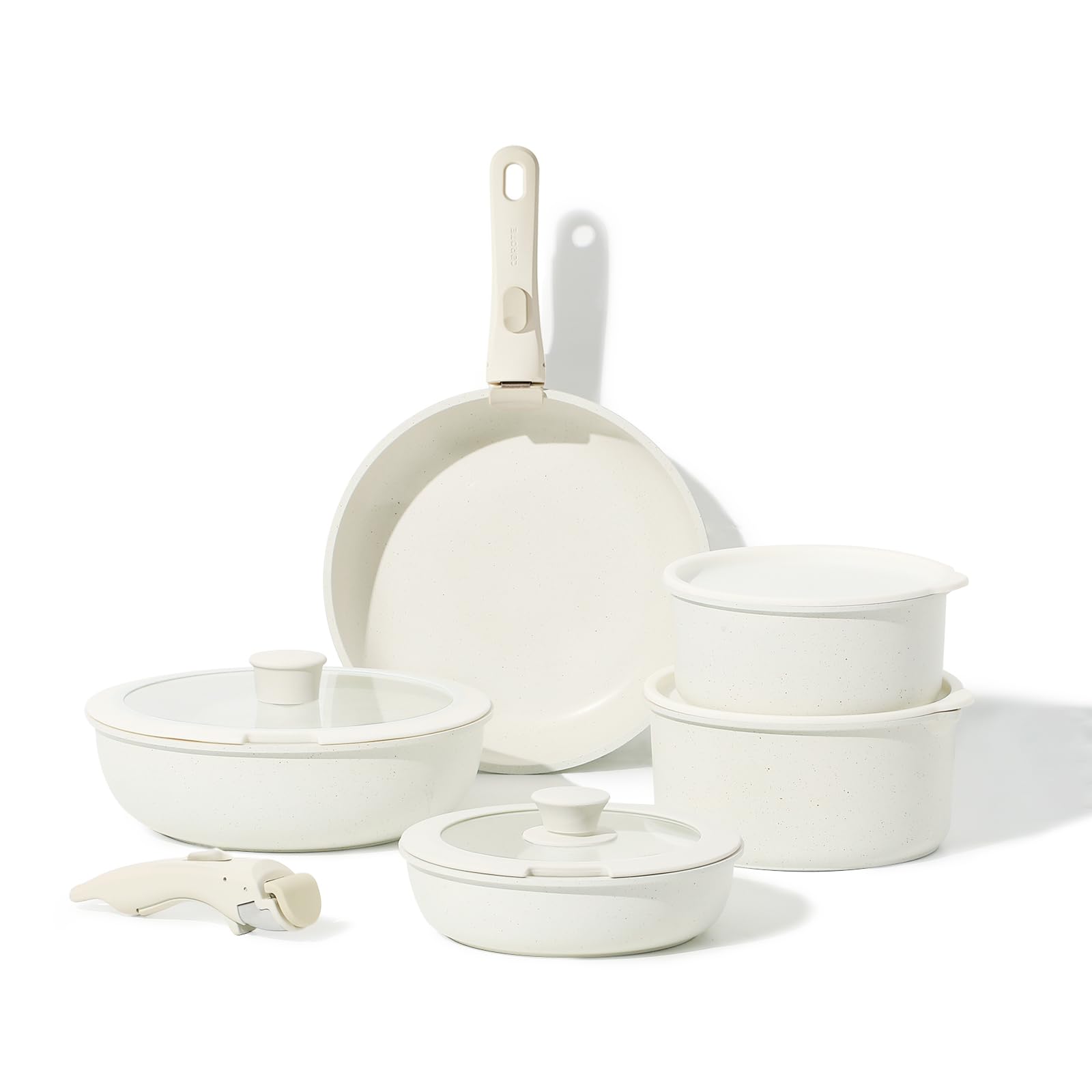 CAROTE 11-Piece Detachable Handle Nonstick Cookware Set - trending gadget from YouTube