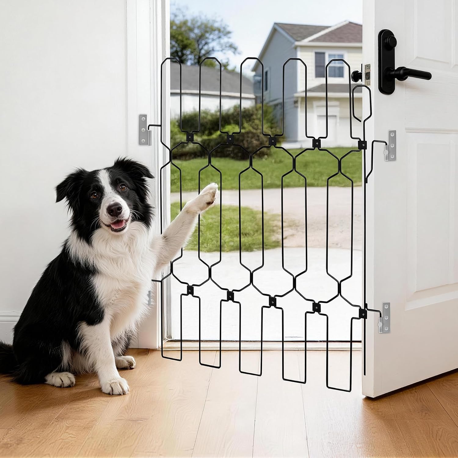 Retractable Front Door Dog Safety Gate Barrier (26" x 30.7") - trending gadget from YouTube