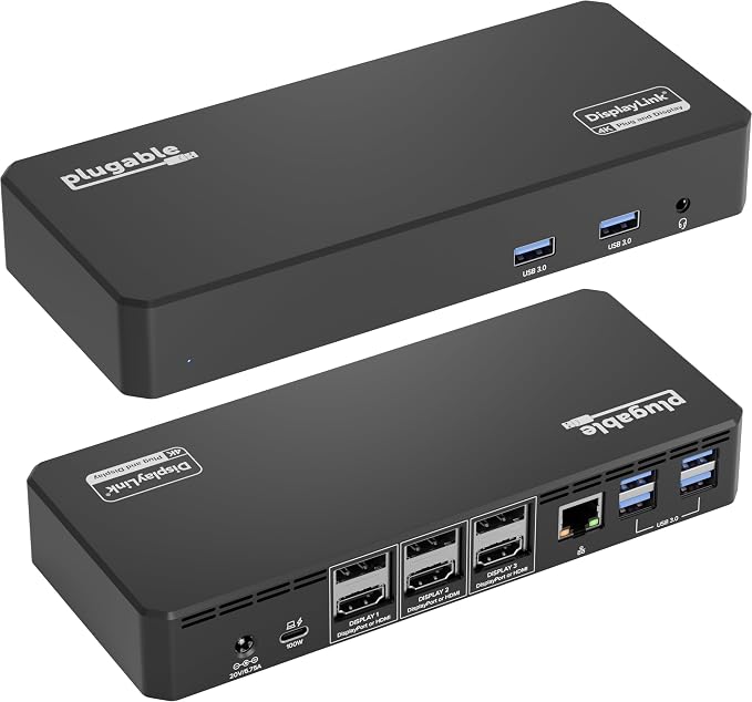 Plugable 12-in-1 USB-C Triple Display Docking Station
