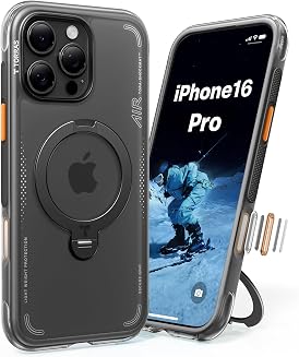TORRAS Magnetic Shockproof Ostand 360 Spin Case for iPhone 16 Pro