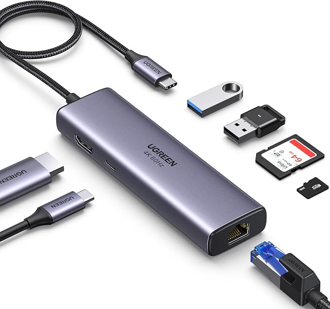 UGREEN Revodok 107 USB-C Hub (7-in-1 4K 60Hz HDMI 100W PD)